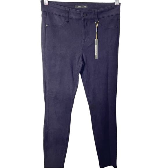 NWT Level 99 Janice mid rise Ultra Skinny Suedette pants size 28 - Picture 12 of 12